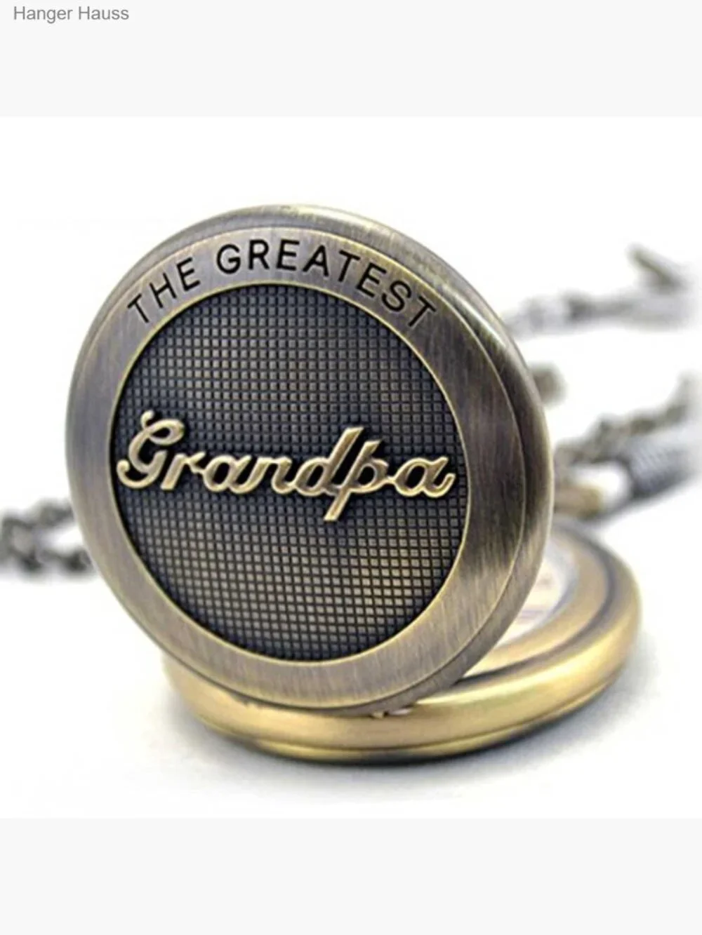 Personalized Engraved Pocket Watch with Chain for Dad Grandpa